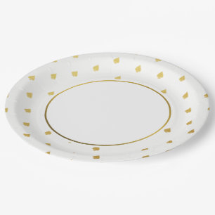 Assiettes En Carton Plaques de papier Gold Spade Party