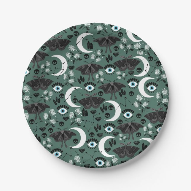 Assiettes En Carton Plaques de papier Goth Moths (Devant)