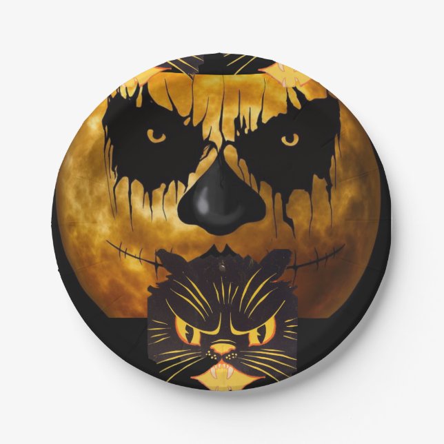 Assiettes En Carton Plaques de papier Halloween (Devant)