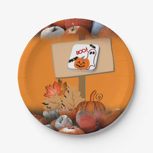 Assiettes En Carton Plaques de papier Halloween (Devant)