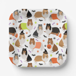 Assiettes En Carton Plaques de papier Halloween Collie