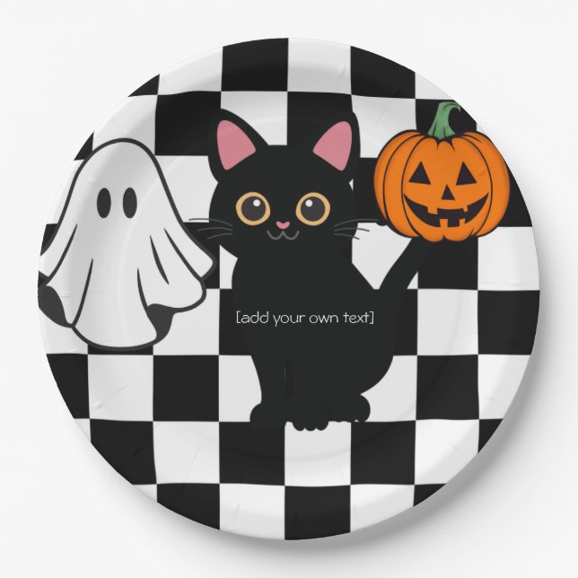 Assiettes En Carton Plaques de papier Halloween personnalisables (Devant)