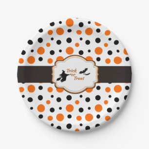 Assiettes En Carton Plaques de papier Hallowen pois 7 po