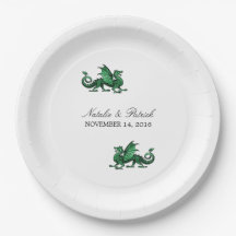 Plaques de papier Mariage Dragon Vert