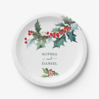 Plaques de papier Mariage Holiday Holly Christmas