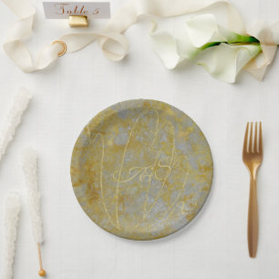 Assiettes En Carton Plaques de papier Mariage revêtement en argent