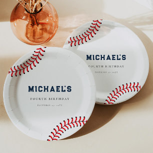 Assiettes En Carton Plaques de papier minimaliste de baseball d'annive