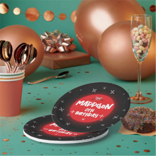 Assiettes En Carton Plaques de papier Ninja noir