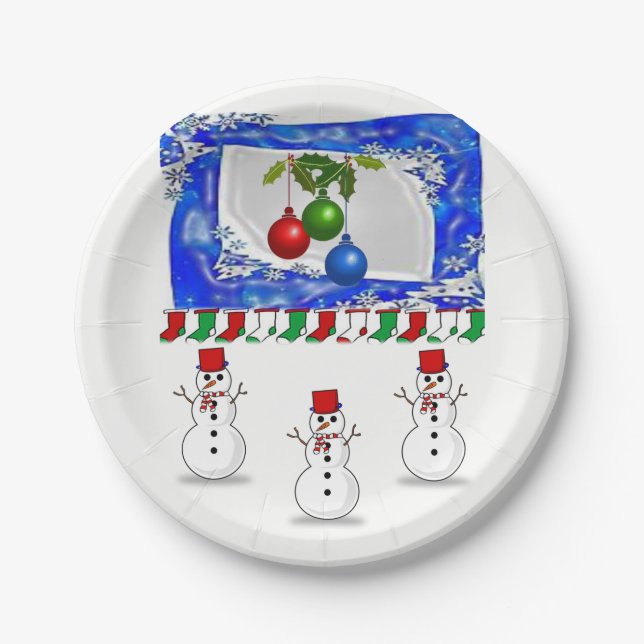 Assiettes En Carton Plaques de papier Noël (Devant)