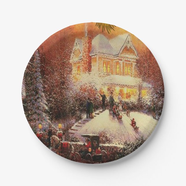 Assiettes En Carton Plaques de papier Noël (Devant)