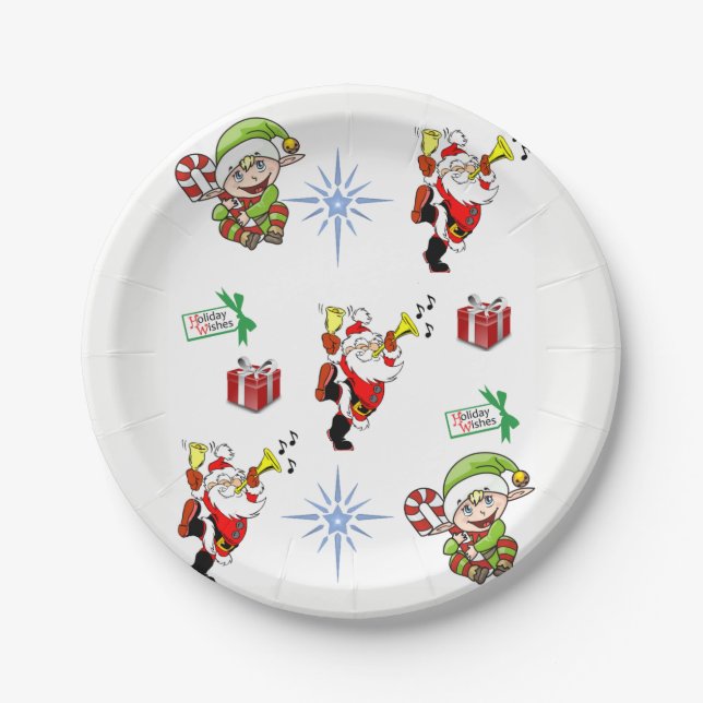 Assiettes En Carton Plaques de papier Noël (Devant)