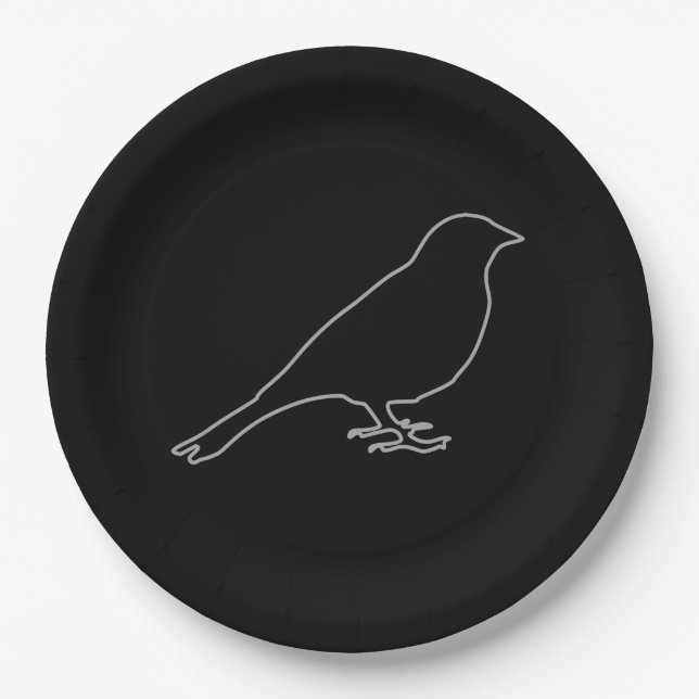 Assiettes En Carton Plaques de papier noir pour oiseaux (Devant)