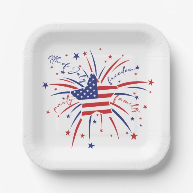 Assiettes En Carton Plaques de papier patriotique (Recto)