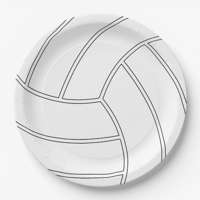 Assiettes En Carton Plaques de papier personnalisables Volleyball (Devant)