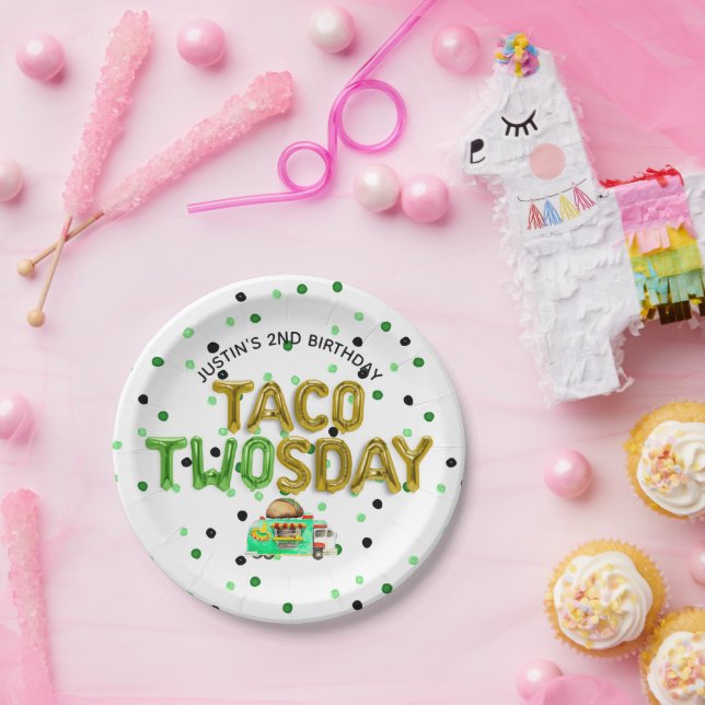 Assiettes En Carton Plaques de papier personnalisées | Taco DEUX JEUX (Fête)