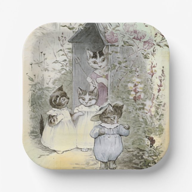 Assiettes En Carton Plaques de papier Peter Rabbit (chats) (Recto)
