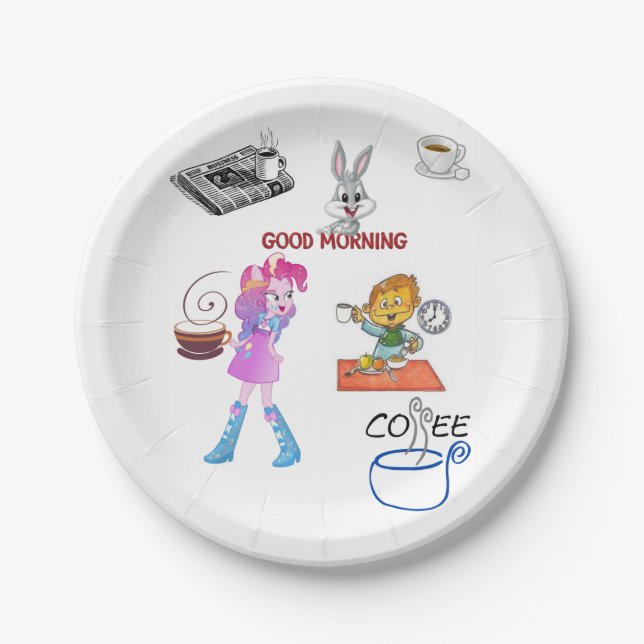 Assiettes En Carton Plaques de papier Petit déjeuner (Devant)