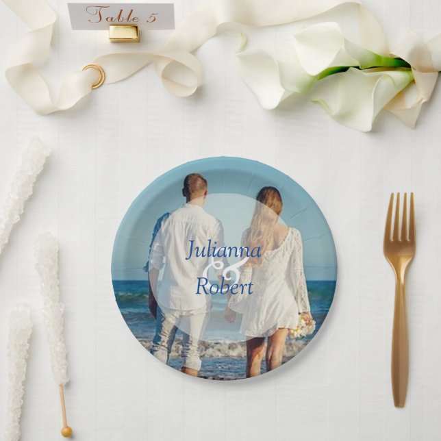 Assiettes En Carton Plaques de papier photo (Mariage)