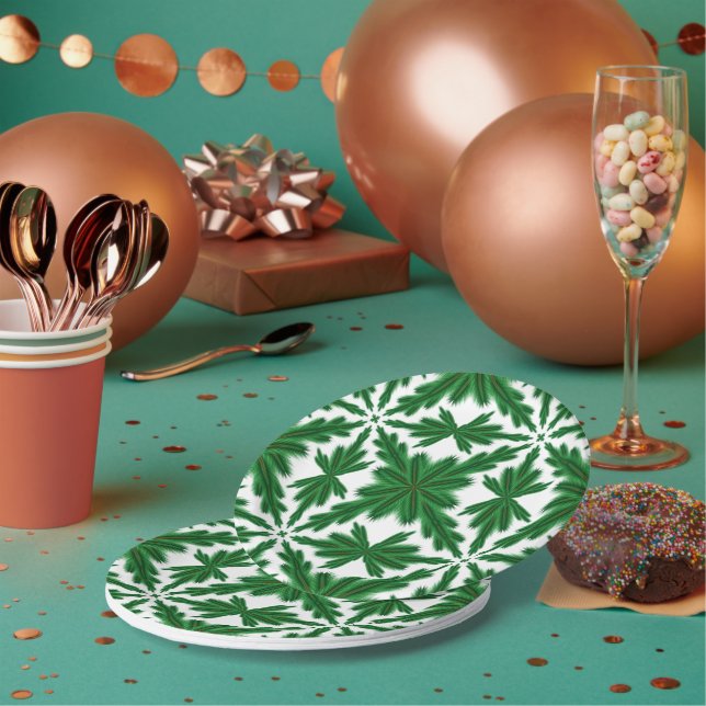 Assiettes En Carton Plaques de papier Pine Mandala 7" (Multi)