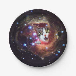 Assiettes En Carton Plaques de papier pour chats spatiaux Galaxy 7 pou