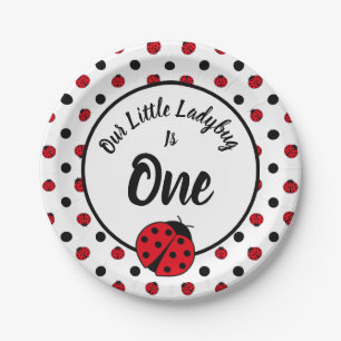 Assiettes En Carton Plaques de papier rétro pois de Ladybugs