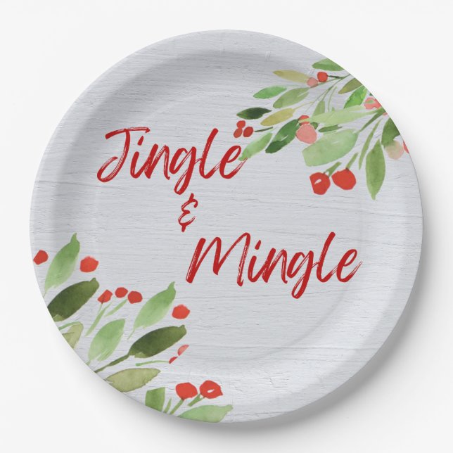 Assiettes En Carton Plaques de papier rond Jingle et Mingle (Devant)