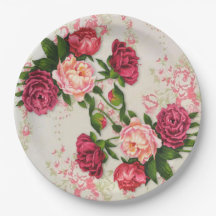 Plaques de papier rose Roses