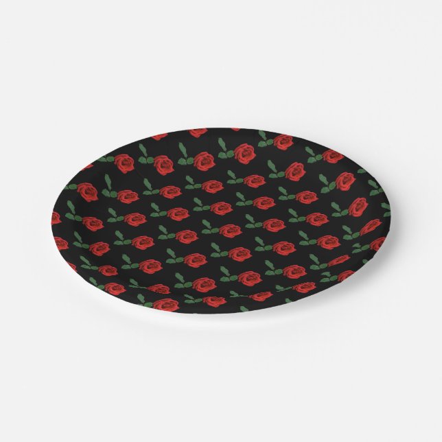 Assiettes En Carton Plaques de papier rose simple rouge (Angle)