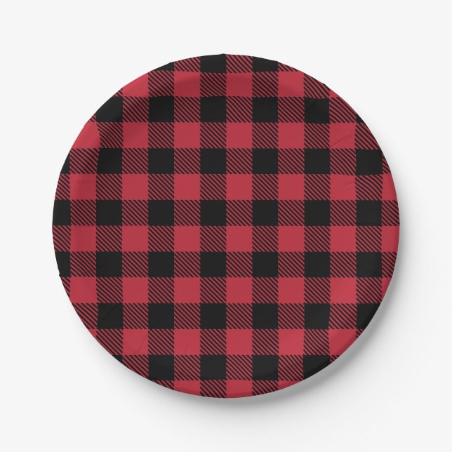 Assiettes En Carton Plaques de papier rustique Red Flannel (Devant)