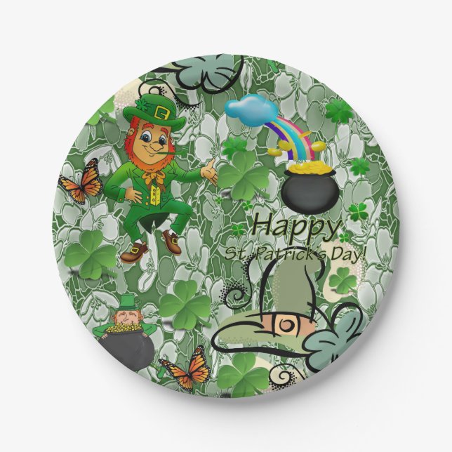 Assiettes En Carton Plaques de papier Saint Patrick's Day (Devant)