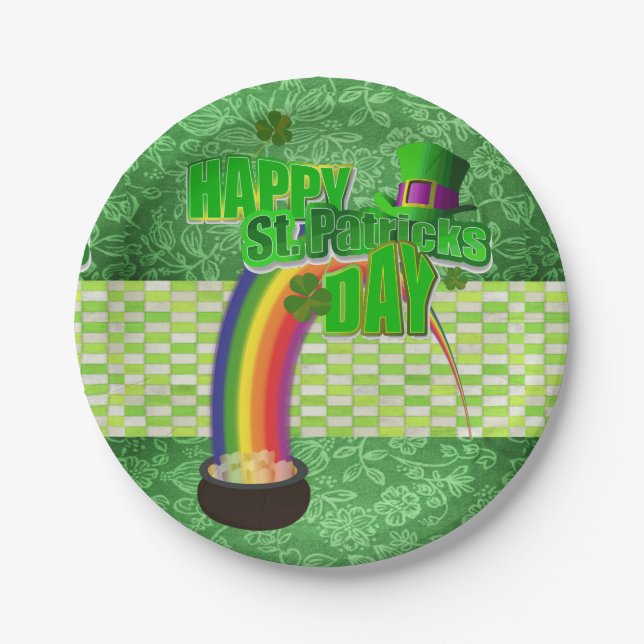 Assiettes En Carton Plaques de papier Saint Patrick's Day (Devant)