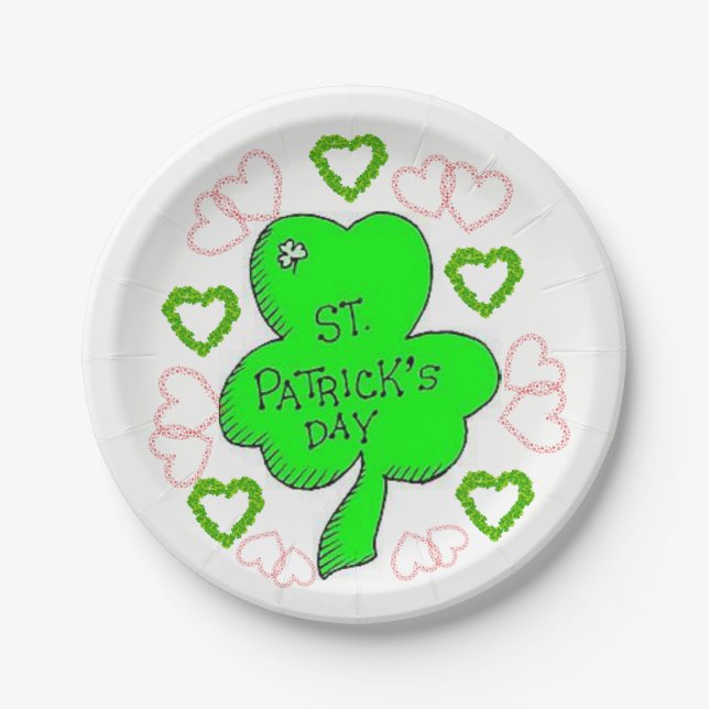 Assiettes En Carton Plaques de papier Saint Patrick's Day (Devant)