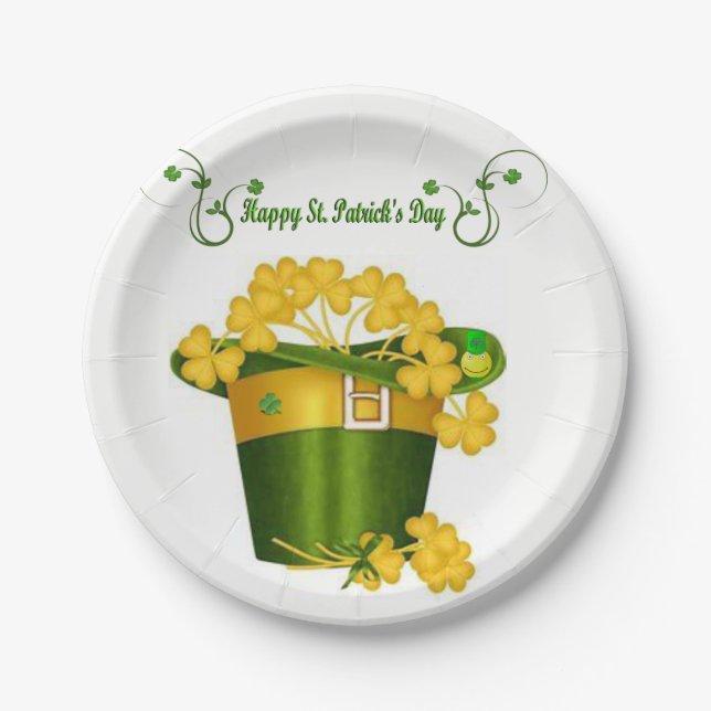 Assiettes En Carton Plaques de papier Saint Patrick's Day (Devant)