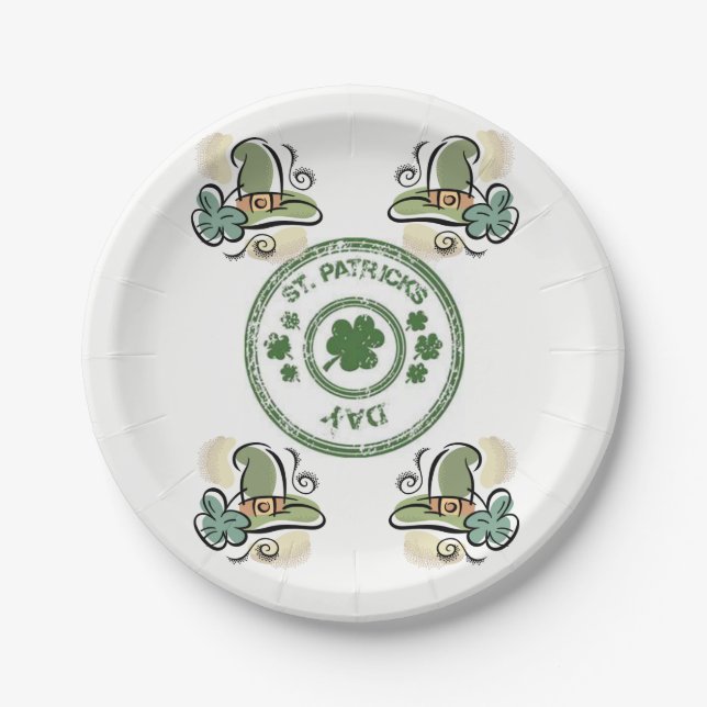 Assiettes En Carton Plaques de papier Saint Patrick's Day (Devant)