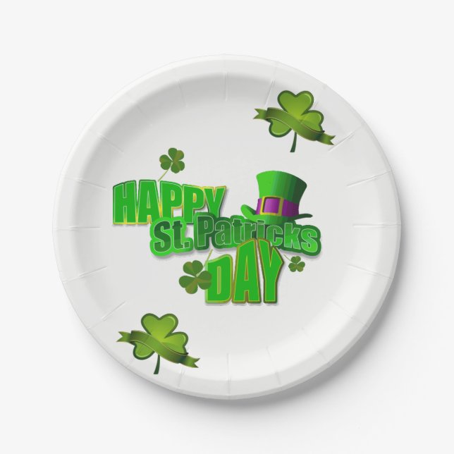 Assiettes En Carton Plaques de papier Saint Patrick's Day (Devant)