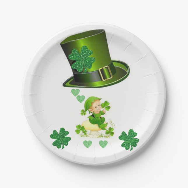 Assiettes En Carton Plaques de papier Saint Patrick's Day (Devant)