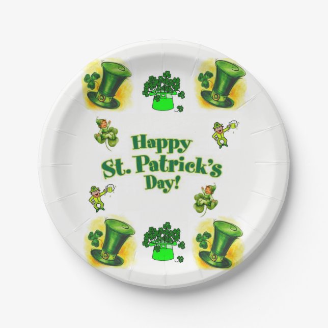 Assiettes En Carton Plaques de papier Saint Patrick's Day (Devant)