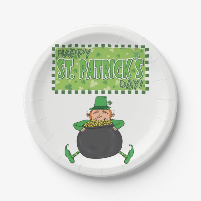 Assiettes En Carton Plaques de papier Saint Patrick's Day (Devant)