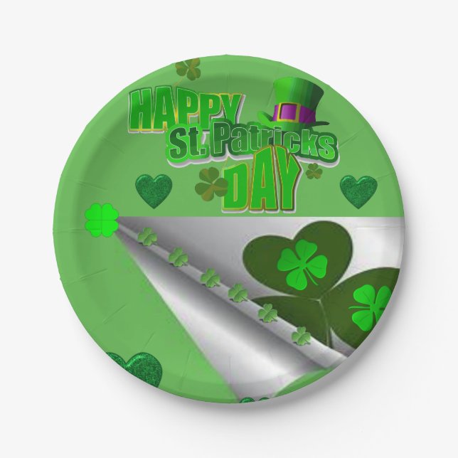 Assiettes En Carton Plaques de papier Saint Patrick's Day (Devant)