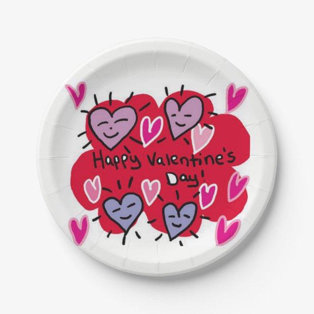 Assiettes En Carton Plaques de papier Saint-Valentin (Devant)