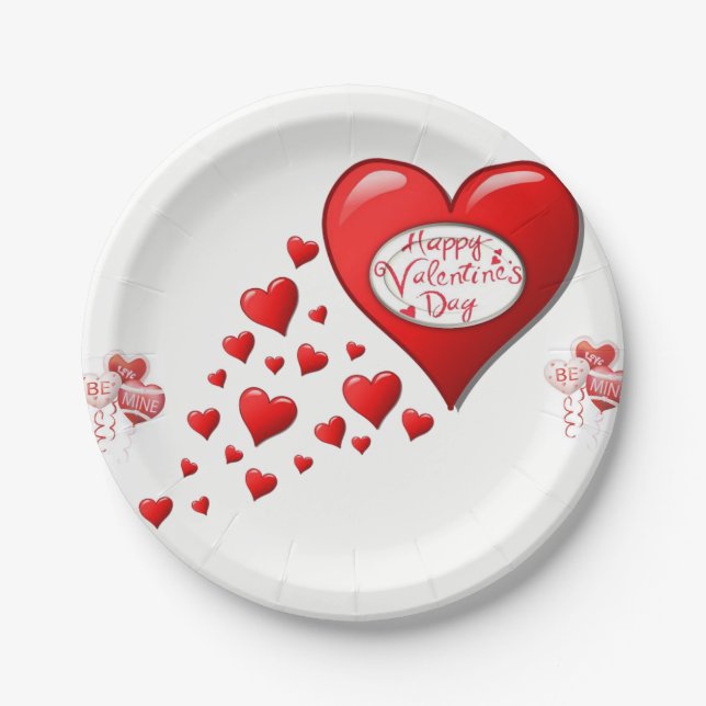 Assiettes En Carton Plaques de papier Saint-Valentin (Devant)