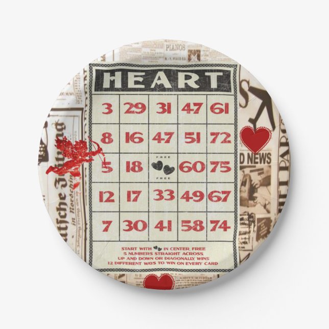 Assiettes En Carton Plaques de papier Saint-Valentin (Devant)