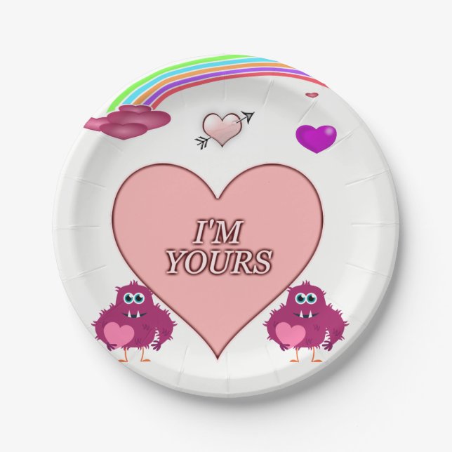 Assiettes En Carton Plaques de papier Saint-Valentin (Devant)