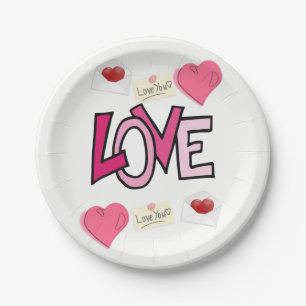 Assiettes En Carton Plaques de papier Saint-Valentin