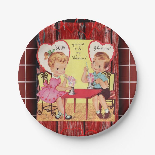 Assiettes En Carton Plaques de papier Saint-Valentin (Devant)