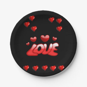 Assiettes En Carton Plaques de papier Saint-Valentin