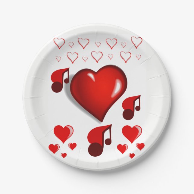 Assiettes En Carton Plaques de papier Saint-Valentin (Devant)