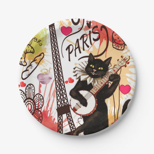 Assiettes En Carton Plaques de papier Saint Valentin, Paris France (Devant)