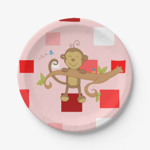 Assiettes En Carton Plaques de papier Saint Valentin, Singe