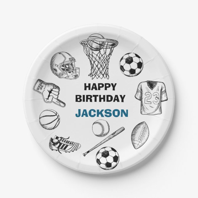 Assiettes En Carton Plaques de papier sport (Devant)